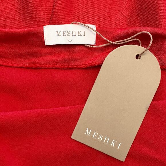 Meshki Jade Cowl Neck Backless Red Maxi Slip Dress Size XXL Goddess Glam Formal - Picture 13 of 15